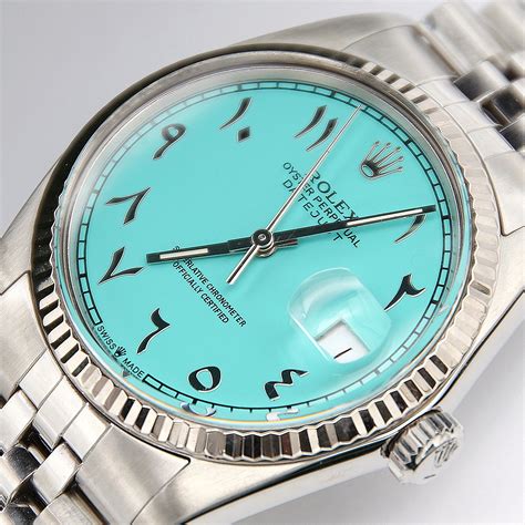 rolex arabic dial tiffany blue|rolex tiffany price.